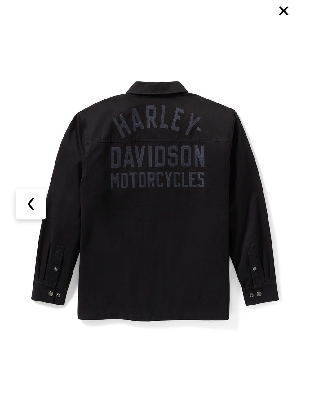 Harley-Davidson Black Men's Button-Front Logo Shirt Jacket